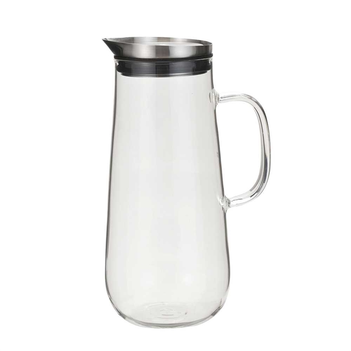 Pitcher with bamboo lid, glass, 1.25 l